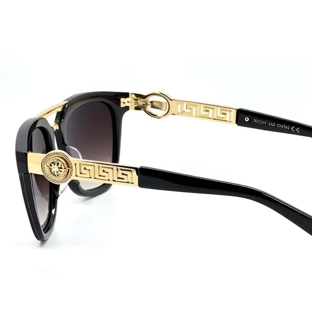 MEN SUNGLASSES HIP‎ HOP STYLE SQUARE SHADES BLACK LENS GOLD FRAME LENTES GAFAS
